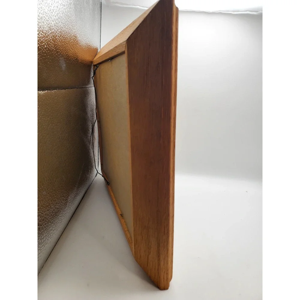Vintage 1960s Metalcraft OAK Wood Picture Frame 8x10 Mid Century Wide Moulding